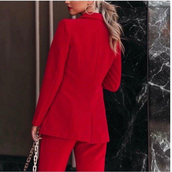 Runway Pocketed Blazer Red from Vici - Picture 2 of 6
